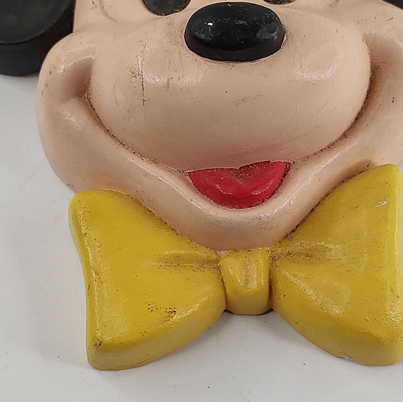 Vintage Mickey Mouse Face Bust Chalkware As Is HTF - Picture 5 of 11